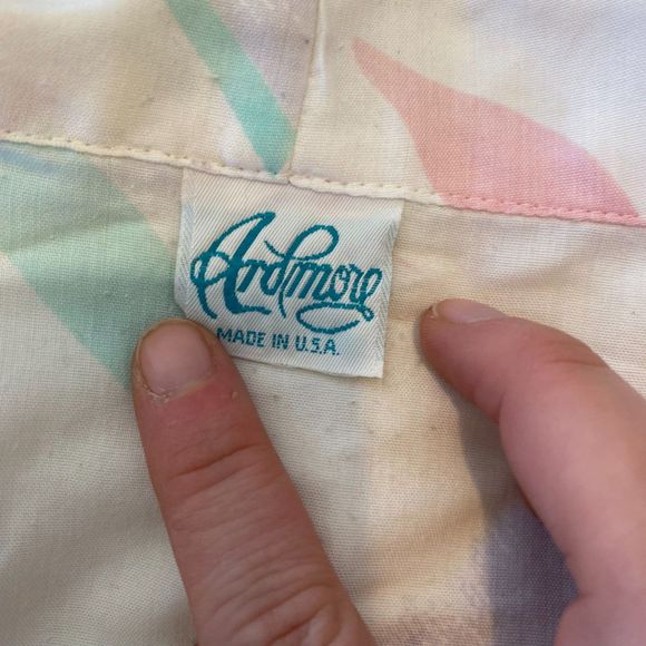 Vintage Ardmore size Medium Made in USA Pastel Garden Button Down Shirt - Picture 6 of 9